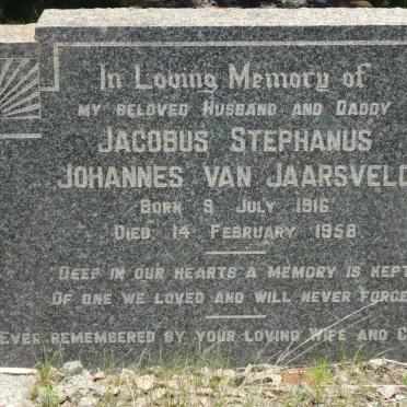 JAARSVELD Jacobus Stephanus Johannes, van 1916-1958
