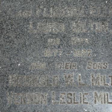 MILTON Florence Ellen Louisa 1877-1962 :: MILTON Reginald W.L. :: MILTON Vernon Leslie