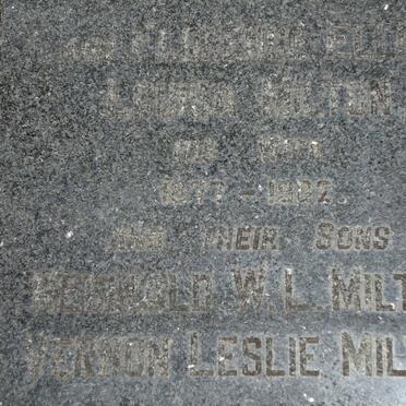 MILTON Florence Ellen Louisa 1877-1962 :: MILTON Reginald W.L. :: MILTON Vernon Leslie