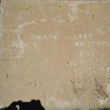 BUYS Gert Adriaan 18?2-19?6 :: BUYS Tjaart Christofel 1904-1974