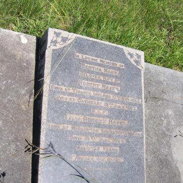 HAYES Robert -1904 &amp; Bertha Mary 1862-1903
