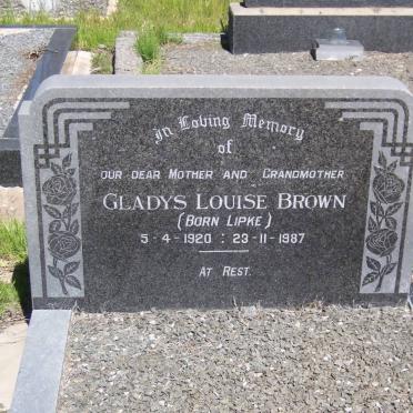 BROWN Gladys Louise nee LIPKE 1920-1987