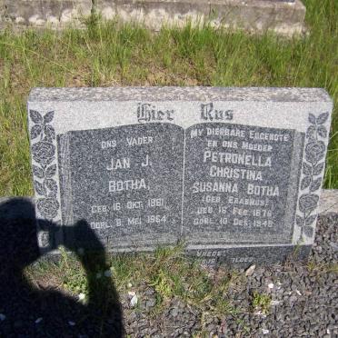 BOTHA Jan J. 1881-1954 &amp; Petronella Christina Susanna ERASMUS 187?-1948
