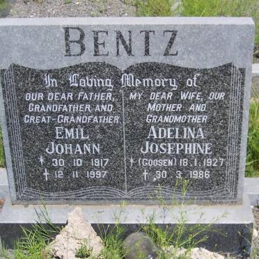 BENTZ Emil Johann 1917-1997 &amp; Adelina Josephine GOOSEN 1927-1986
