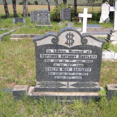 BARTLETT Septimus Anthony -1943 &amp; Evelyn May -1973