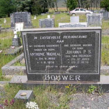 BOUWER Anthonie Micheal 1892-1976 &amp; Johanna P.S. van HEERDEN 1893-1978