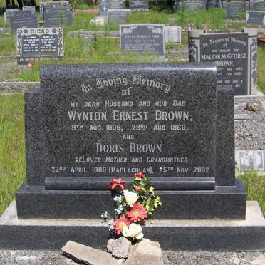 BROWN Wynton Ernest 1908-1966 &amp; Doris MACLACHLAN 1909-2002