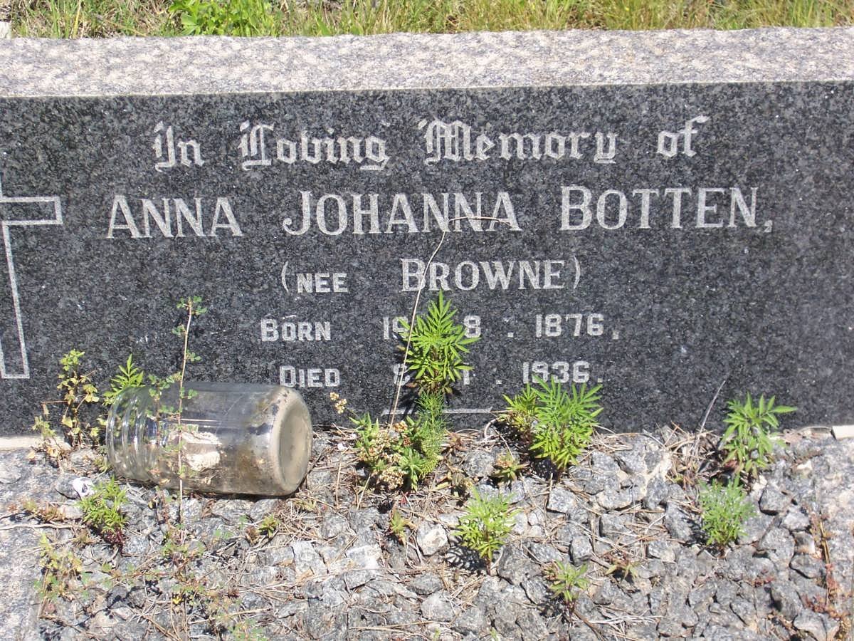 BOTTEN Anna Johanna nee BROWNE 1876-1936