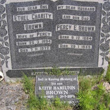 BROWN Percy E. 1884-1959 &amp; Ethel Charity 1894-1972 :: BROWN Keith Hamilton 1926-2003