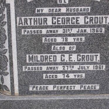 CROUT Arthur George -1960 &amp; Mildred G.E. -1961