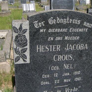 CROUS Hester Jacoba nee NEL 1910-1961