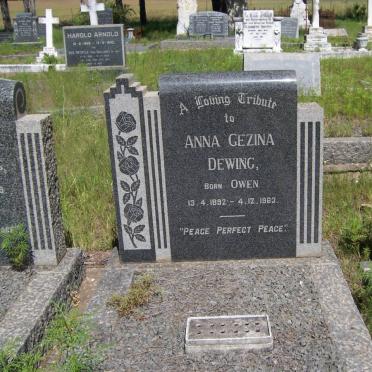 DEWING Anna Gezina nee OWEN 1892-1963