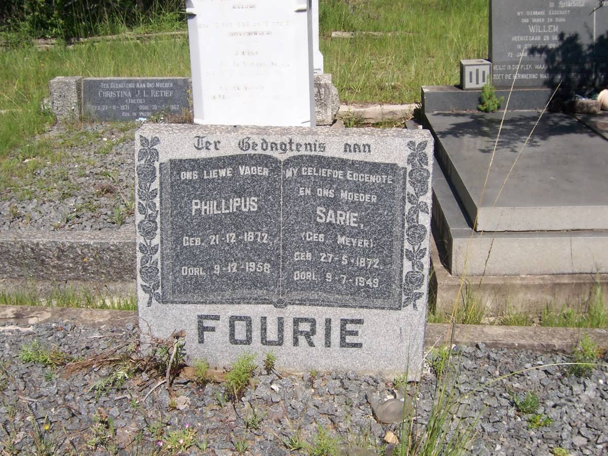 FOURIE Phillipus 1872-1958 &amp; Sarie MEYER 1872-1949
