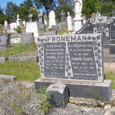 FRONEMAN Hendrik George 1873-1950 &amp; Johanna H.H. v.d. VYVER 1876-1981