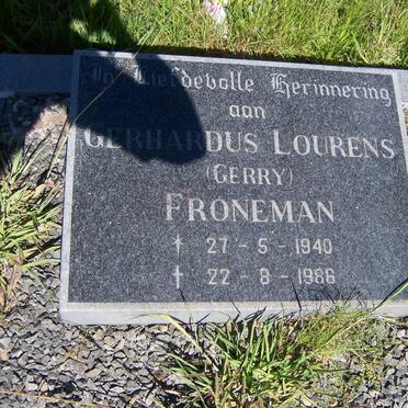 FRONEMAN Gerhardus Lourens 1940-1986