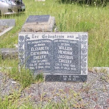 GREEFF Willem Hendrik Jacobus 1895-1979 &amp; Elizabeth Catharina de LANGE 1895-1946