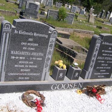 GOOSEN Johan Stephanus 1889-1975 &amp; Margaretha Johanna SCHMIDT 1918-1994