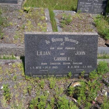 GRIBBLE John 1879-1951 &amp; Lilian 1879-1963