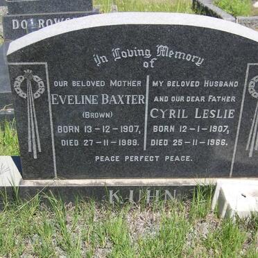 KUHN Cyril Leslie 1907-1966 &amp; Eveline Baxter BROWN 1907-1989