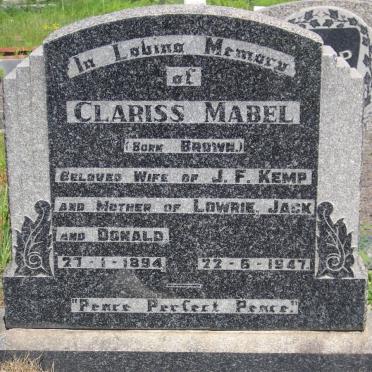 KEMP Clariss Mabel nee BROWN 1894-1947