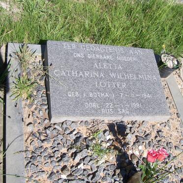 LOTTER Aletta Catharina Wilhelmina nee BOTHA 1941-1991