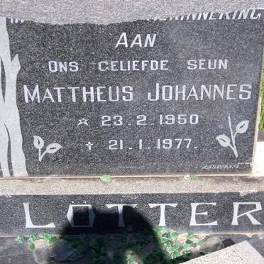 LOTTER Mattheus Johannes 1950-1977