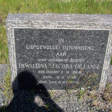 LANGE Dewaldina Jacoba, de nee NAUDE 188?-1956