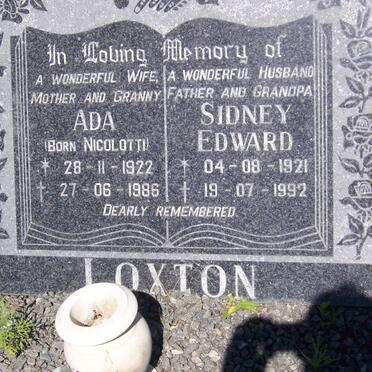 LOXTON Sidney Edward 1921-1992 &amp; Ada NICOLOTTI 1922-1986