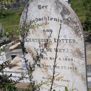 LOTTER Gertruida nee DE WET 1868-1919