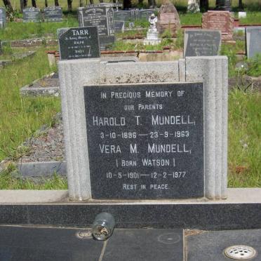 MUNDELL Harold T. 1896-1963 &amp; Vera M. WATSON 1901-1977