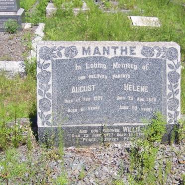 MANTHE August -1927 &amp; Helene -1954 :: MANTHE Willie -1927
