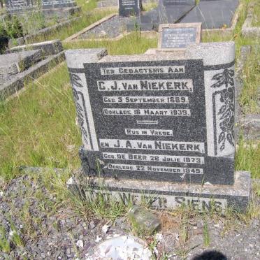 NIEKERK C.J., van 1869-1939 &amp; J.A. de BEER 1873-1949