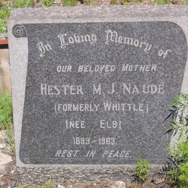 NAUDE Hester M.J. formerly WHITTLE nww ELS 1899-1963