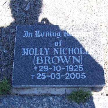 NICHOLLS Molly nee BROWN 1925-2005
