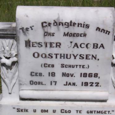 OOSTHUYSEN Hester Jacoba nee SCHUTTE 1868-1922