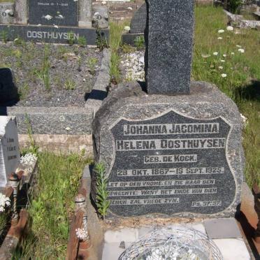 OOSTHUYSEN Johanna Jacomina Helena nee de KOCK 1867-1925
