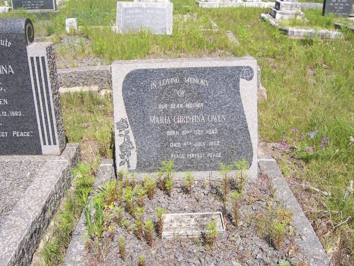 OWEN Maria Christina 1862-1953