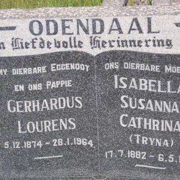 ODENDAAL Gerhardus Lourens 1874-1964 &amp; Isabella Susanna Cathrina 1882-1970