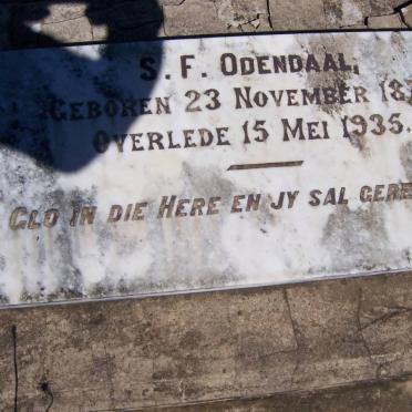 ODENDAAL S.F. 1876-1935