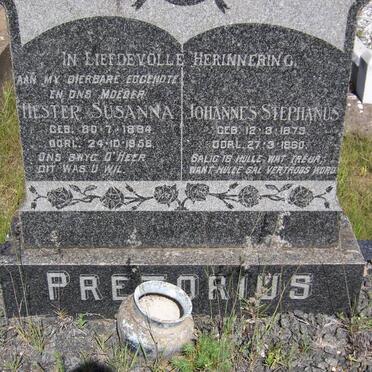 PRETORIUS Johannes Stephanus 1875-1960 &amp; Hester Susanna 1884-1956