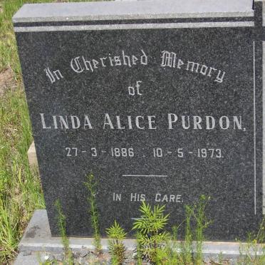 PURDON Linda Alice 1886-1973