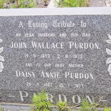 PURDON John Wallace 1892-1972 &amp; Daisy Annie 1882-1977