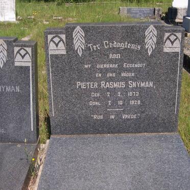 SNYMAN Pieter Rasmus 1873-1928 &amp; Elizabeth Catharina van de VYVER 1875-1965