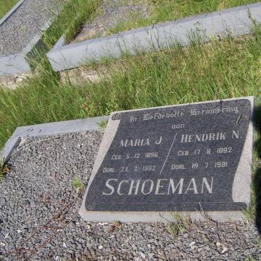 SCHOEMAN Hendrik N. 1892-1981 &amp; Maria J. 1896-1992