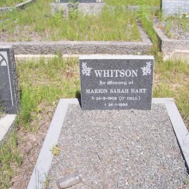 WHITSON Marion Sarah Hart nee O'DELL 1908-1998
