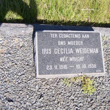 WEIDEMAN Iris Cecilia nee WRIGHT 1915-1938