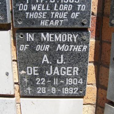 JAGER A.J., de 1904-1992