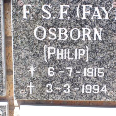 OSBORN F.S.F. nee PHILIP 1915-1994