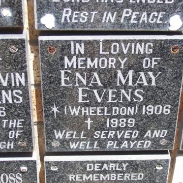 EVENS Ena May nee WHEELDON 1906-1989