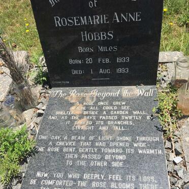 HOBBS Rosemarie Ann nee MILES 1933-1993